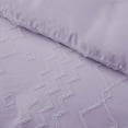 thumbnail image 5 of Peace Nest 3 Pieces Clipped Jacquard Geometric Tufted Duvet Covers & Pillow Sham Set ,Microfiber Soft Bedding Set with Zipper Closure 4 Ties in Purple, Diamond Quilted, King Size, 5 of 7