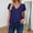Navy, variant on Chuancc Women's V Neck T-Shirts Short Sleeve Summer Casual Tops Loose Fit Flat Hem Plain Basic Tees Black L