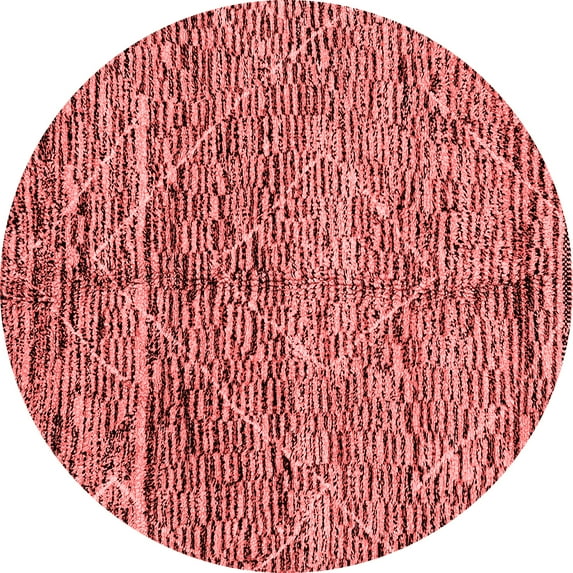 Ahgly Company Machine Washable Indoor Round Solid Red Modern Area Rugs, 8' Round