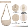 thumbnail image 3 of Bandolera EVGLOW de nailon Crescent para mujer y hombre, color beige, 3 of 7