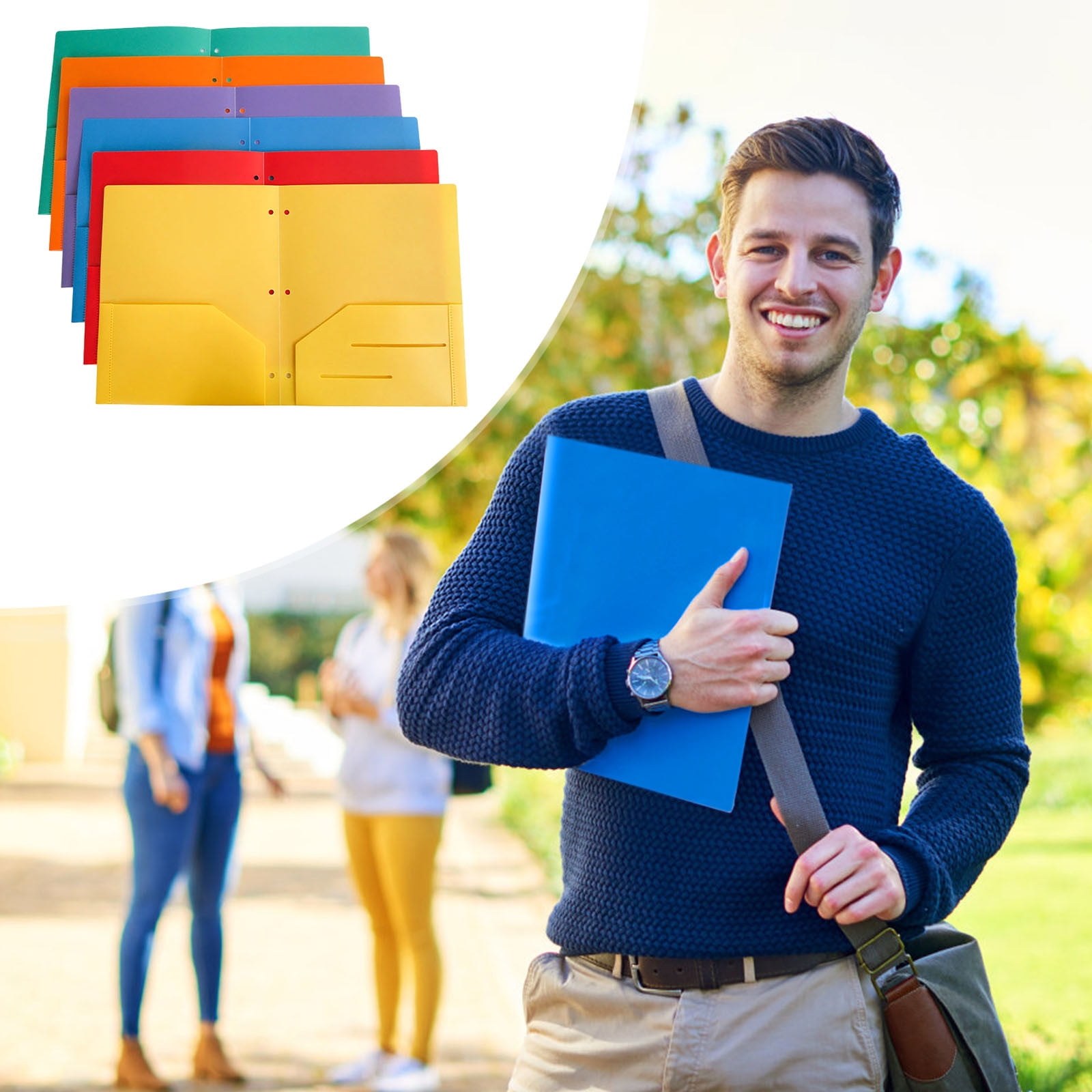 5 Packs Heavy Duty Plastic Folders With Pockets Letter Size File Folders for Office School Documents Organization Waterproof Binder Folder for Business Card Storage