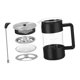 thumbnail image 4 of Cafetera de prensa francesa, tetera, accesorios de vidrio grueso, tetera portátil, prensa de café para viajes, camping, cafetería y oficina., 4 of 9