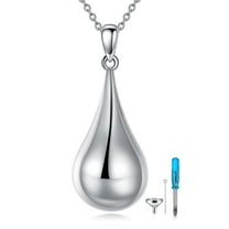 Teardrop Urn Necklaces for Ashes Sterling Silver Teardrop Cremation Jewelry for Ashes Memory Jewelry for Women Men