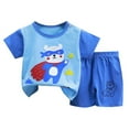 thumbnail image 1 of Ensemble de Tenues Garçon Imprimé Animal Manches Courtes Hauts Shorts Col Rond Bébé Garçon Tenues d'Été Mignonnes Tenues Bébé Garçon 5-6 Ans Mode Garçons, 1 of 3