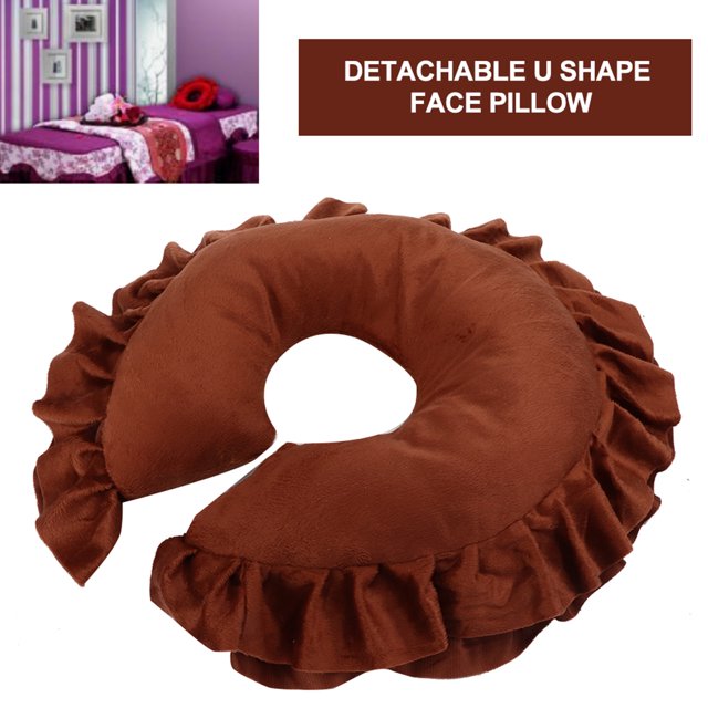 Almohada facial Cojín de soporte para el cuello en forma de U Cama de masaje Almohada facial Salón de spa Mesa de masaje Almohada para la cuna Cojín para la siesta Belleza(Café) EOTVIA NO