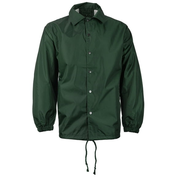 Renegade Men's Lightweight Water Resistant Button Up Windbreaker Coach Jacket (Green, 5XL)
