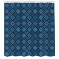 thumbnail image 3 of Ambesonne Blue Shower Curtain, Detailed Squares, 69"Wx75"L, Turquoise Navy Blue, 3 of 3