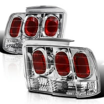 Spec-D Tuning Clear Parking Tail Lights Rear Brake Reverse Lamps Compatible with 1999-2004 Ford Mustang, Left   Right Pair Assembly
