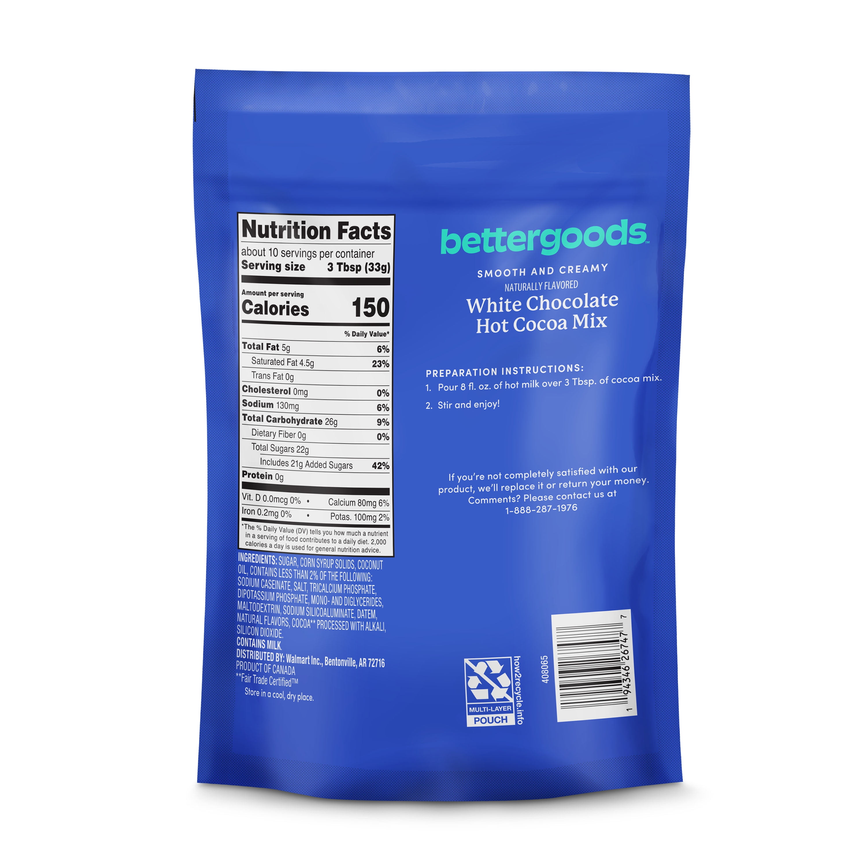 (6 pack) bettergoods White Chocolate Hot Cocoa Mix, 12 oz