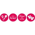 thumbnail image 2 of Darling Souvenir Autocollants Thème Baby Shower DIY Twins Étiquettes Chocolat 190 Pcs-Magenta, 2 of 2