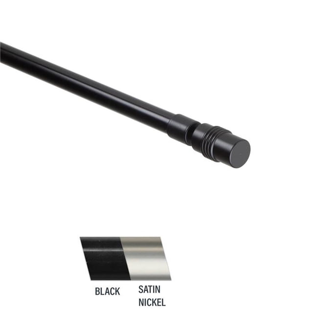 Central Design Fass 0.44 in. Curtain Rod, 18-28 in. - Black