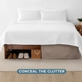 thumbnail image 5 of Bare Home Double Brushed Bed Skirt - Premium 1800 Collection - 15-inch Drop - Full XL, Taupe, 5 of 9