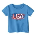thumbnail image 4 of Wangmeiwg Girl's 4th Of July Patriotic Short Sleeve T Shirt Cute Independence Day Flag Print Tee Comfortable Casual Summer Top For Toddler Kids Girls Outfits Size 5, 4 of 4
