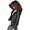 Black, variant on Winter Down Coat Thin Padded Hood Mid Length Full Zipper Windproof Plus Size Long Sleeves Pockets Warm Daily Wear Outwear Cotton Jacket