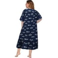 thumbnail image 3 of Women's Plus Size Nightgown Long Sleepshirts Short Sleeve Square Neck Ruffle Hem Floral House Dress Casual Loose Sleepwear, Navy 5XL, 3 of 9