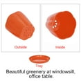 thumbnail image 4 of Home Garden Plastic Table Decoration Flower Plant Pot Planter Holder Orange, 4 of 7