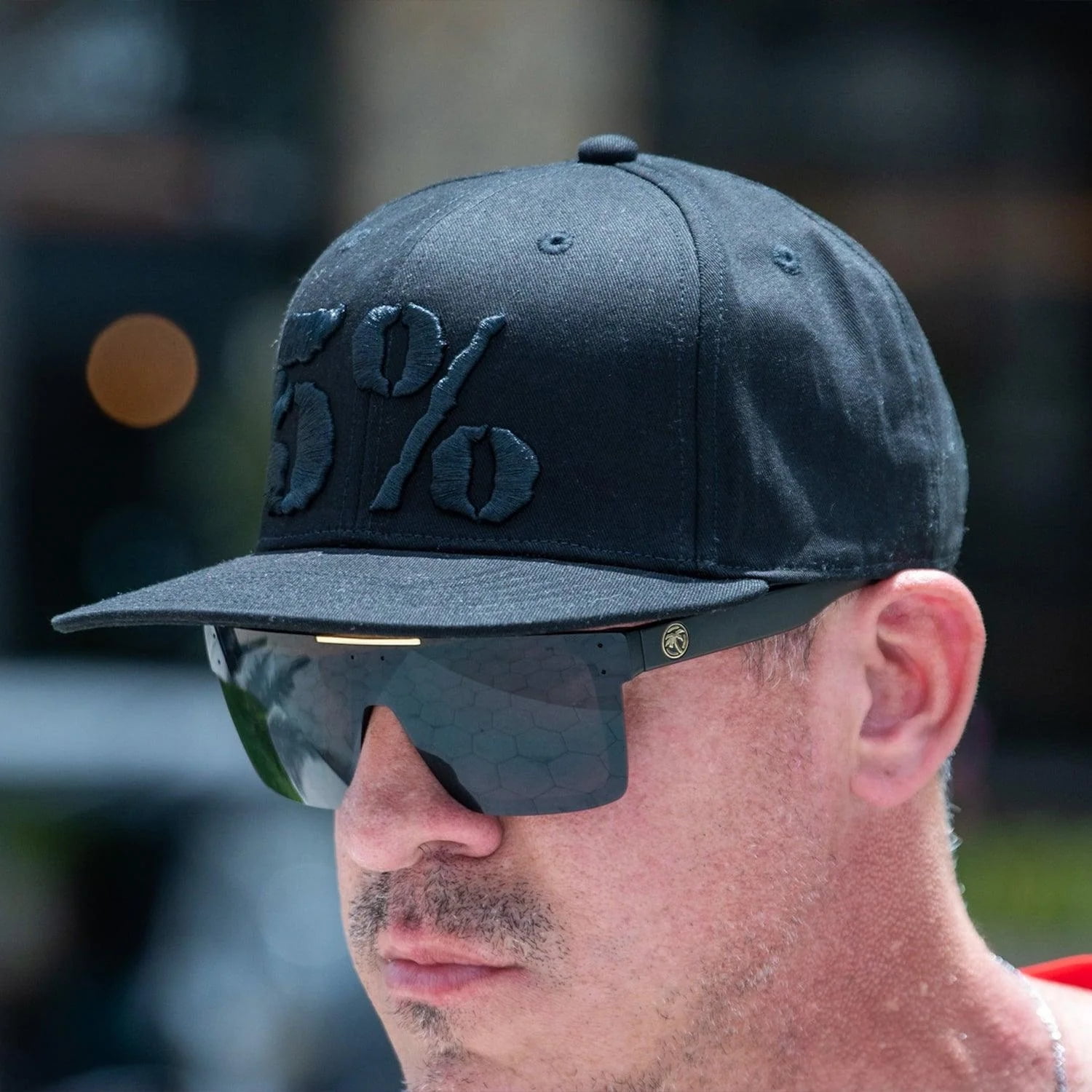 5% Nutrition Rich Piana Black Trucker Hat, Snapback Baseball Hat - Adjustable Flexfit Flat Bill Cap for Men and Women, Embroidered Black 5 Percent Logo