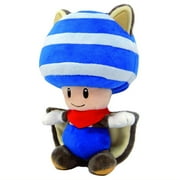 Super Anime Store Super Mario Series Flying Squirrel Blue Toad Plush, 9"
