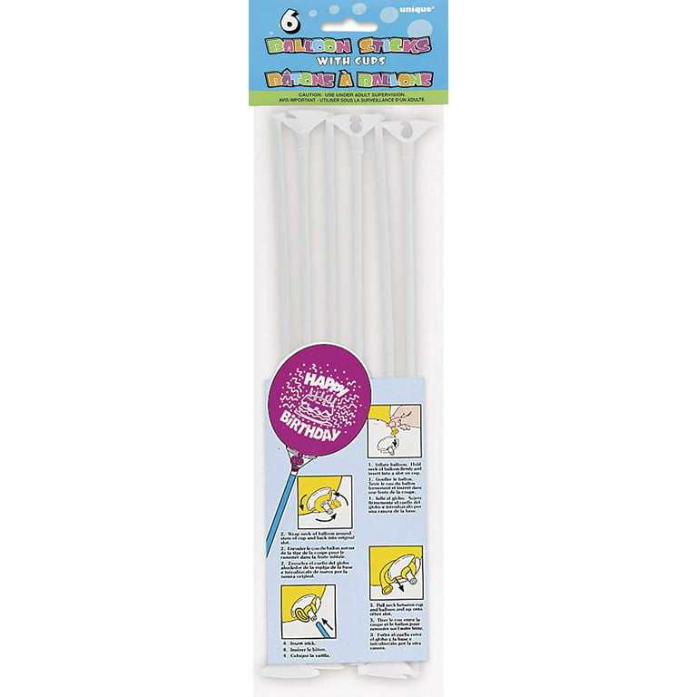 Clear Balloon Sticks with Cup
