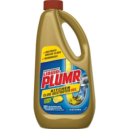 Liquid-Plumr Pro-Strength Kitchen Clog Destroyer Gel - Lemon - 32