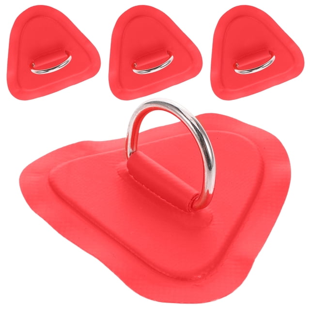 WRITWAA 4 Pcs Boucles de Canot en PVC Rouge en Forme de D pour Accessoires de Kayak 9.00X8.00X1.00cm