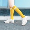 thumbnail image 4 of 1 Pair Kids Soccer Socks Knee High Socks Striped Socks for Athletic Team Sports for Boys Girls 5-10 Years Old, Yellow, 4 of 4