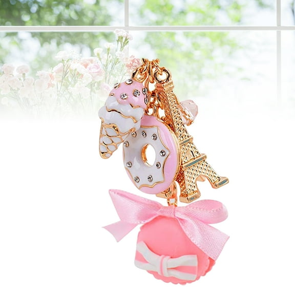 Worgeous Macaron Cake Keychain Keychain for Handbag Girl Miss 13.50X2.50X2.50CM Pink
