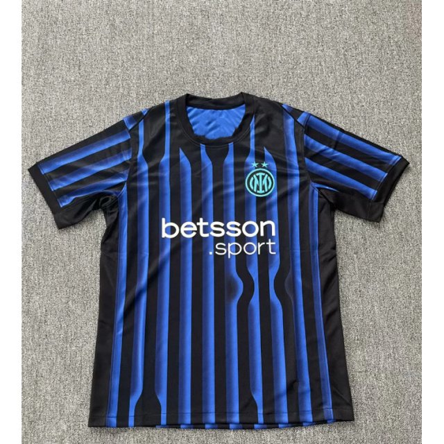 Camiseta De Entrenamiento De Fútbol Clásica De Manga Corta De Verano Del Inter De Milán (Con Publicidad) 25/26XXL