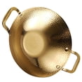 thumbnail image 1 of HAMPPLIES 1Pcs Stainless Steel Pasta Pot 32X25.5X5.5Cm In Golden With Hammer Texture And Double Handle, 1 of 8