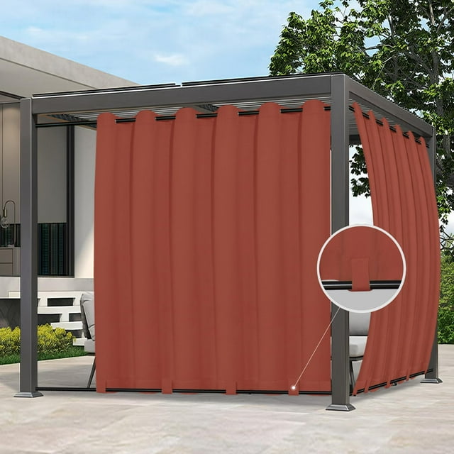 Cortinas para Exterior Impermeables Easy-Going para Patio Color Rojo Terra
