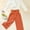 Orange, variant on MORTTIC 2Pcs Toddler Girls Outfits Long Sleeve Wrapped Front Design Crop Top   Wide Leg Long Pants Sets
