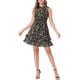 thumbnail image 1 of INSPIRE CHIC Vestidos de gasa para mujer, vestido mini sin mangas con fruncido y estampado floral, talla XL, negro, 1 of 7