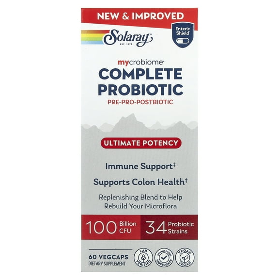 Solaray Mycrobiome Complete Probiotic Ultimate Potency 60 Vegetarian Capsules