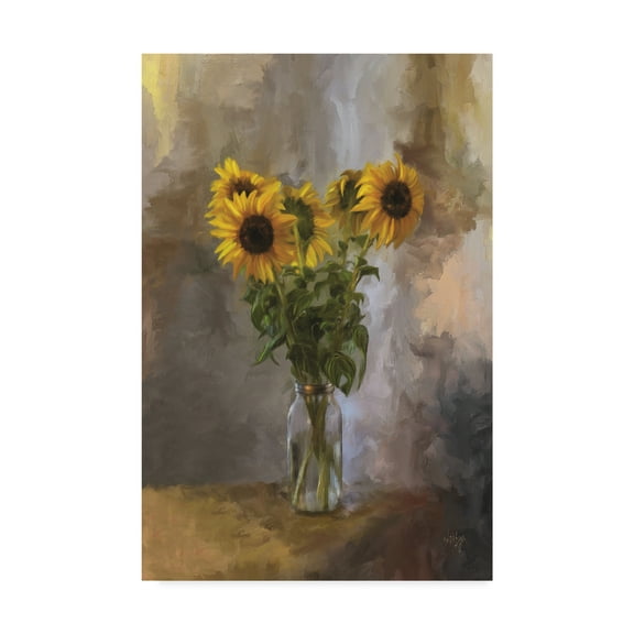 Trademark Fine Art 'Five Sunflowers' Canvas Art by Lois Bryan