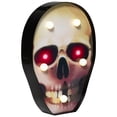 thumbnail image 6 of Northlight Lighted Skull Halloween Decoration - 7" - Warm White Lights - Black and Red, 6 of 9