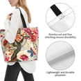 thumbnail image 3 of Bingfone Canvas Tote Bag for Women with Inner Pocket Aesthetic Cute Shopping Tote Bags Reusable Grocery Bags- Butterflies And Flowers Painting, 3 of 8