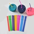thumbnail image 5 of Namzi 200Pcs Of Disposable Plastic With Extended Bendable Juice Drink Milk Tea Straw-Red, 5 of 5