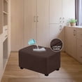 thumbnail image 6 of LKJYER Waterproof Ottoman Cover Rectangle, Stretch Ottoman Slipcovers Suede Footstool Protector Covers Elastic Soft Storage Ottoman Slipcover for Cats Dogs, 6 of 7