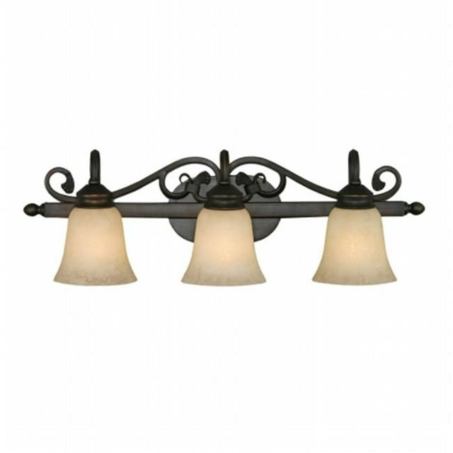 Golden Lighting 4074-3 RBZ Belle Meade Frotté Bronze 3 Lumière Vanité