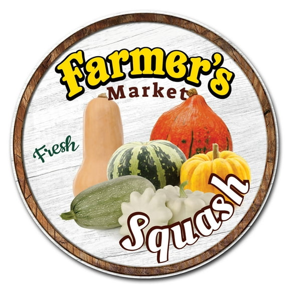 SignMission C-24-CIR-WS-Squash 16 x 24 in. Corrugated Plastic Sign with Stakes Circular - Farmers Market Squash