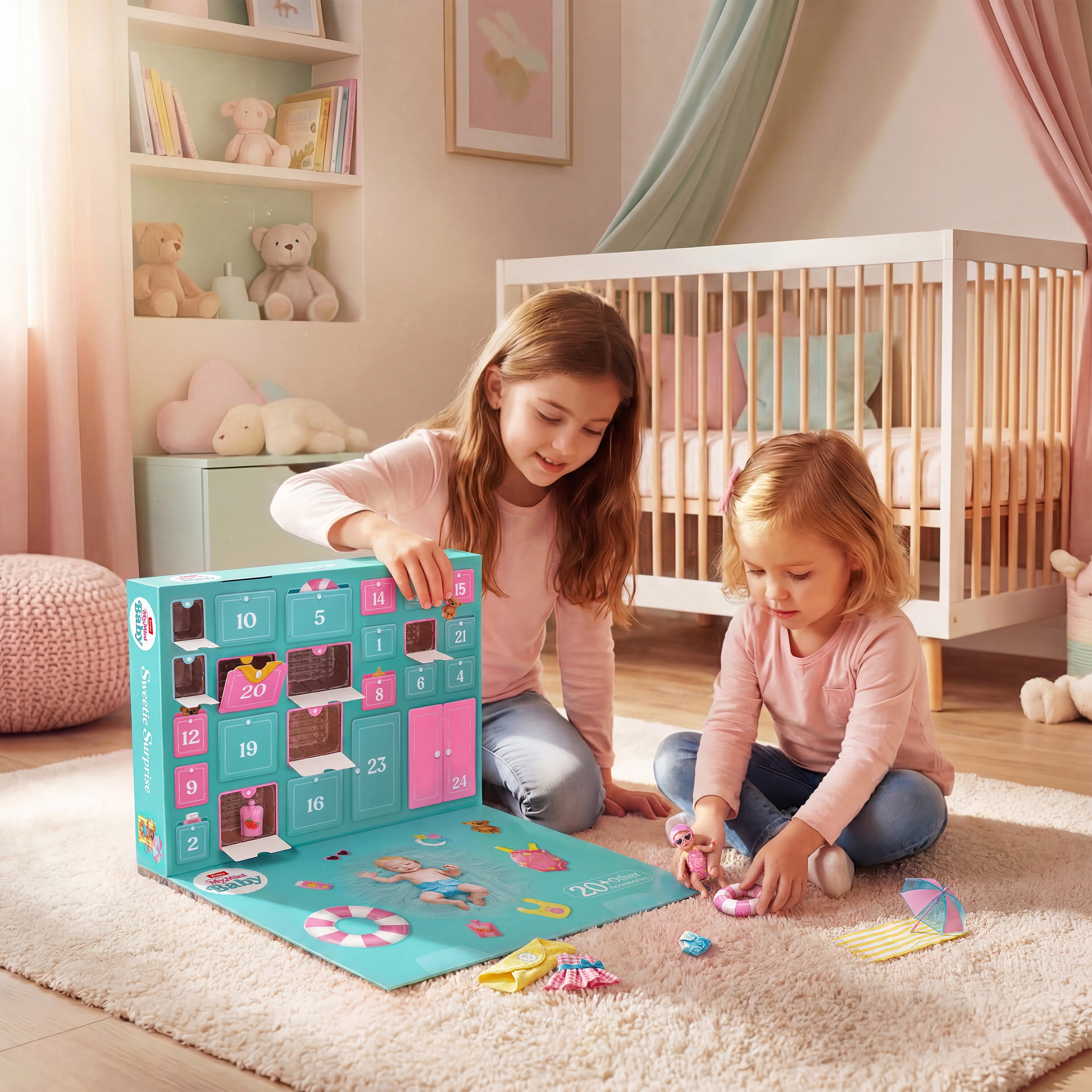 My Mini Baby Advent Calendar by ZURU - 2 Exclusive Dolls & 20+ Collectible Accessories. A Festive Miniatures Countdown Set for Girls & Doll Collectors