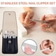 thumbnail image 1 of 6 Pcs Stainless Steel Nail Clippers Set Travel Mini Manicure Set Pedicure Tools Nail Grooming Kit With Leather Pouch, 1 of 9
