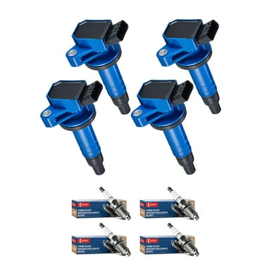 Set of 4 ISA High Performance Ignition Coils and 4 Denso Spark Plugs Compatible with 2000-2008 Toyota Corolla CE Sedan 4-Door 1.8L 1794CC l4 GAS DOHC Naturally Aspirated Replacement For UF247