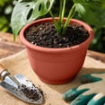 thumbnail image 6 of Voglyf 6.5 Inch Plant Pots for Indoor Outdoor,Plastic Floor Planters with Drainage Holes, Modern Round Grey Flower Pots For Succulents Vegetables Herbs House Plants Home Balcony Decor,Brown, 6 of 6