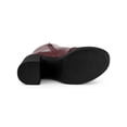 thumbnail image 5 of BLISSFUL STEP Women's Boot Side Zip Platform Chunky Heel Combat Boots Burgundy 6.5, 5 of 8