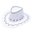 thumbnail image 1 of Chapeau de Soleil Cowboy Adulte Décontracté Solide Suture Été Mode Western Large Bord Polyester, 1 of 2