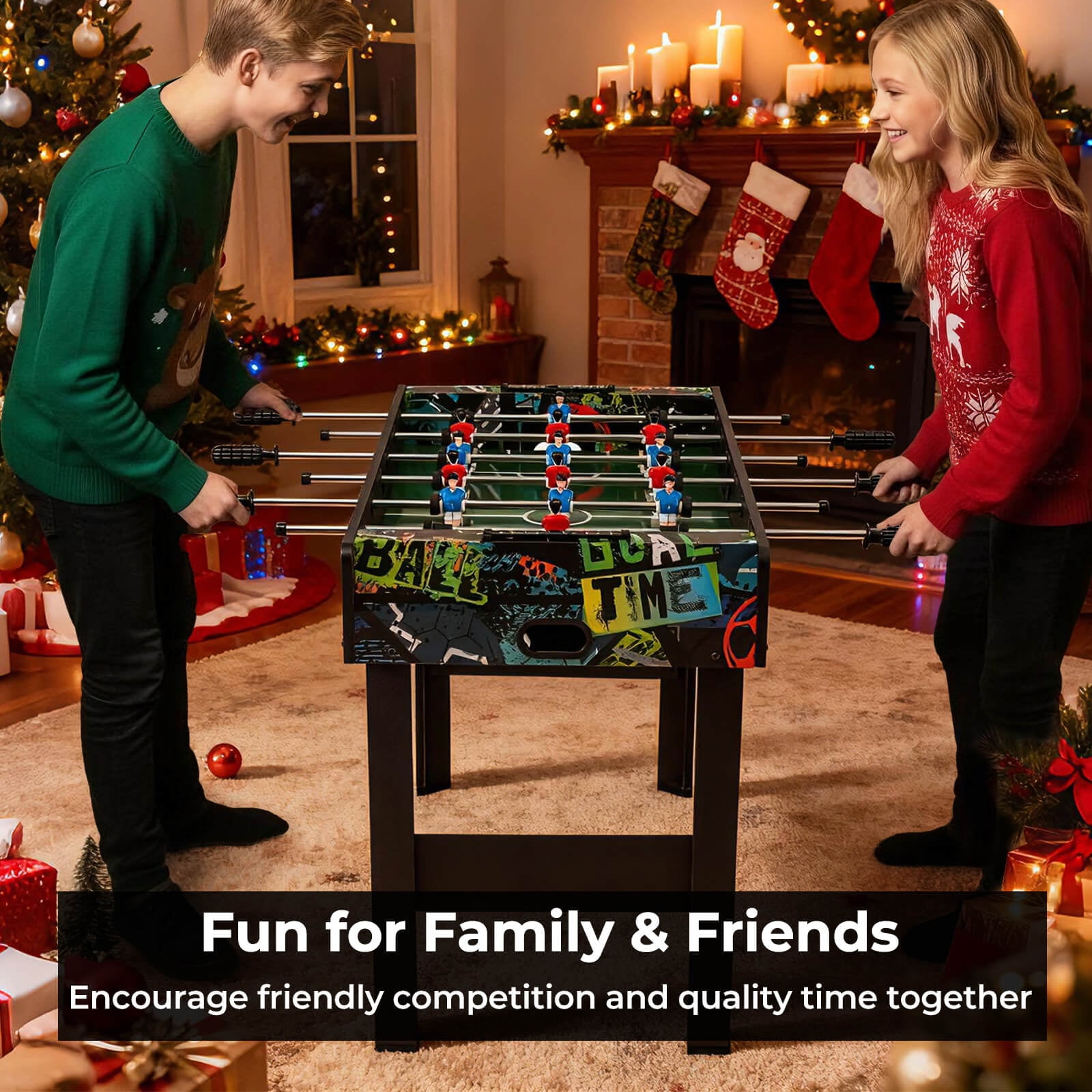 Costway 37" Mini Foosball Table 2-in-1 Game Table with Detachable Legs for Tabletop