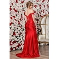 thumbnail image 2 of Women's Adora Design 3308 Off Shoulder Satin Beaded Corset Slit Prom 2026 Dress Christmas   New Year Holiday Red Size 20, 2 of 2