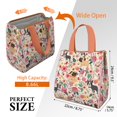 thumbnail image 3 of Dogs with Pioneer Flower Insulated Lunch Bag for Women & Adults,Large Portable Soft Cooler Lunch Bag,Thermal Food Storage Tote with Pearl Cotton,8.66L,8.75x5.75x9.5 Inch, 3 of 6