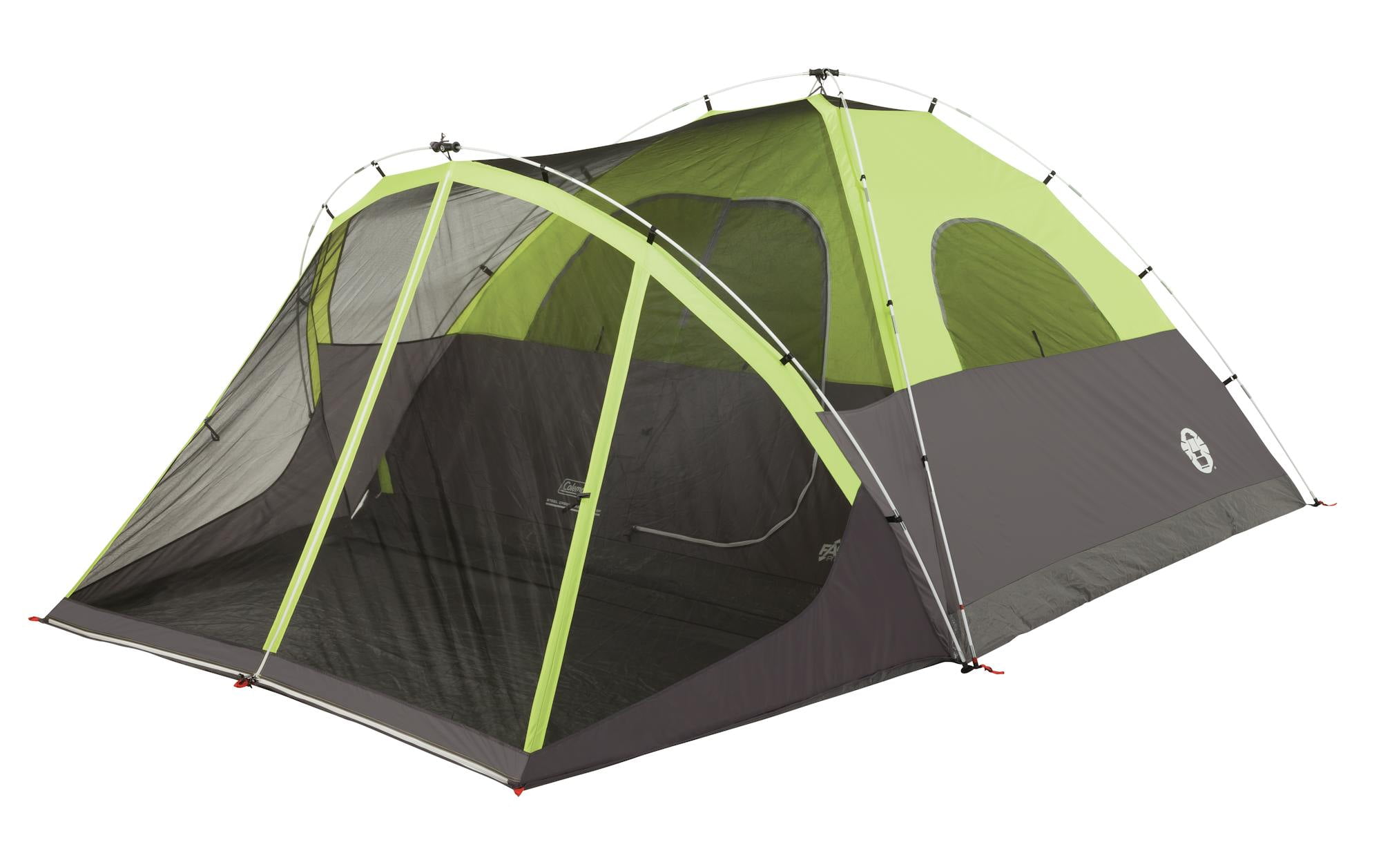Coleman 6-Person Steel Creek™ Fast Pitch™ Dome Camping Tent with Screen Room, Green